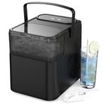 ADVWIN 1.4L Ice Maker Portable Ice Machine with Carry Handle Self-Cleaning Ice Makers Countertop Black