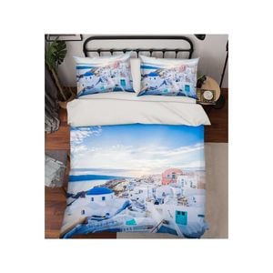 3D Blue Aegean Sea 48 Bed Pillowcases Quilt Queen Size