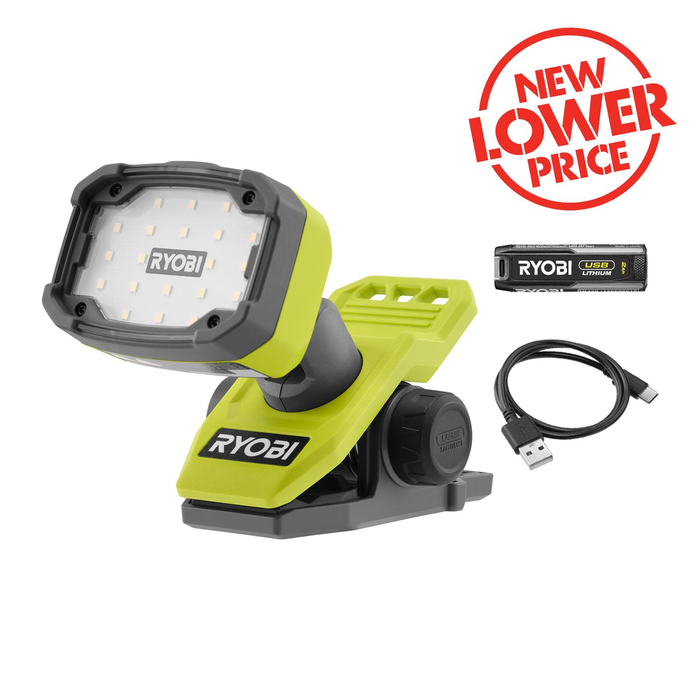 Ryobi USB Magnetic Clamp Light 2Ah Kit RMCL4K