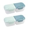 2pk Melii 2 Compartment Leakproof Hinged-lid Snack Container Blue Mint 480ml