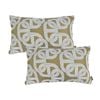 SOGA 2X 35cm Artistic Olive Green White Geometric Pattern Throw Pillow