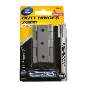 Zenith 70mm Primecoat Fixed Pin Butt Hinge - 2 Pack