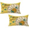 Catzon 2 Pcs Summer Lumbar Pillow Covers Linen Pillowcase for Home Decor-Set 31