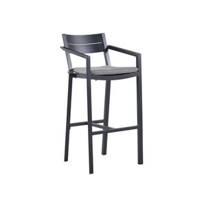 FurnitureOkay Bondi Aluminium Outdoor Bar Stool - Black