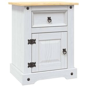 vidaXL Bedside Cabinet Side Table Nightstand White Mexican Pine Corona Range