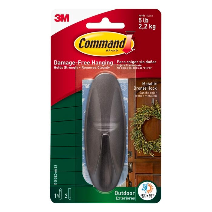 Command™ Large Bronze Outdoor Hook