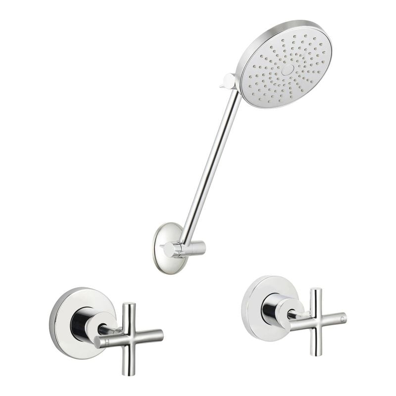 WELS 3 Star 9L/min Chrome Resonance 1/2 Turn Cross Handle All Directional Shower Set