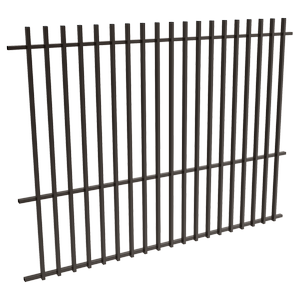 ProtectorAl 1201-2399W x 1800H Satin Black Aluminium Batten Pool Fence Panel with Mid Rail - Black