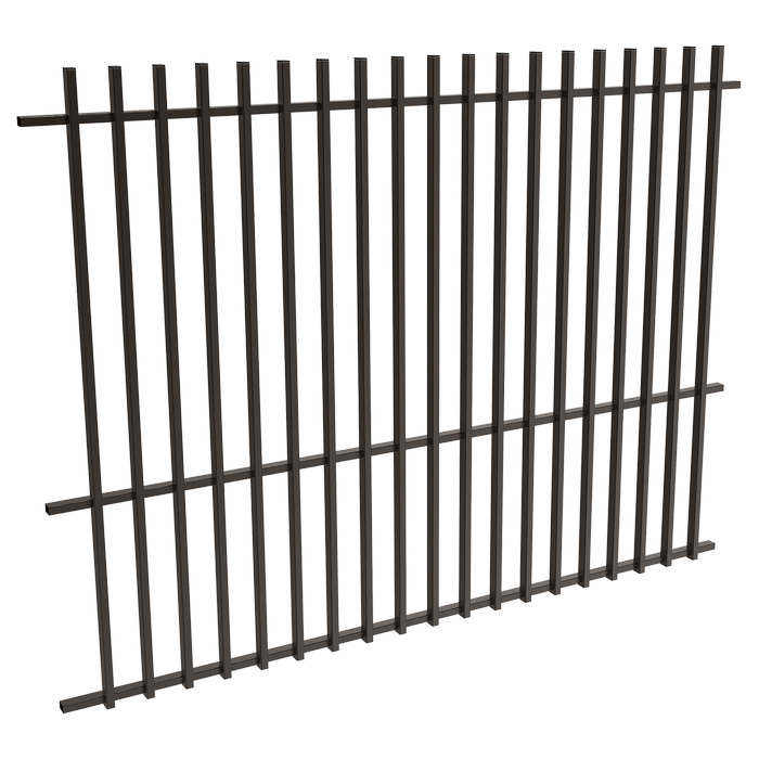 ProtectorAl 1201-2399W x 1800H Satin Black Aluminium Batten Pool Fence Panel with Mid Rail - Black