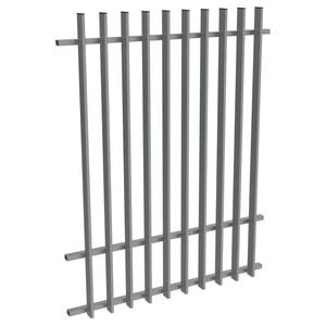 ProtectorAl 0350-1200W x 1500H Palladium Silver Aluminium Radiator Pool Fence Panel with mid rail