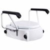 Adjustable Raised Toilet Seat with Armrests - 50-150mm Height Fits Aussie Toilets