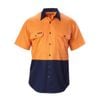 Hard Yakka Orange / Navy Koolgear Short Sleeve Shirt - Size 3XL
