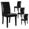 ALFORDSON Set of 4 Dining Chairs Cafe Kitchen High-Back Chair Glossy PU Leather Black