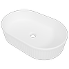 New England Joinery 490mm White Matt Oval Flute Basin