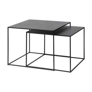 Modern Furniture PEBBLE Nest of 2 Tables 65x60cm - Black
