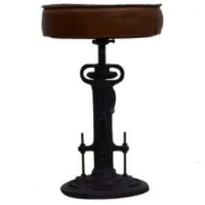 Paris Brown Leather Bar Stool