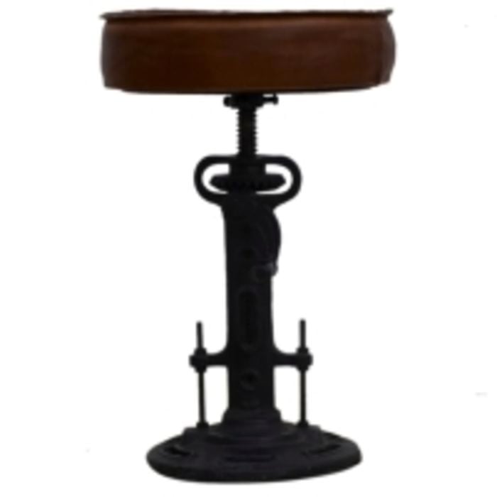 Paris Brown Leather Bar Stool