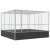 vidaXL Aviary Silver Budgie Finch Cage Parrot House Garden Backyard Steel 311x307x212 cm