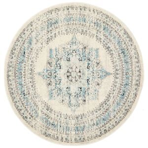 Sol 922 Off White 200x200cm - Medium Round Transitional Pet Friendly Indoor Rug