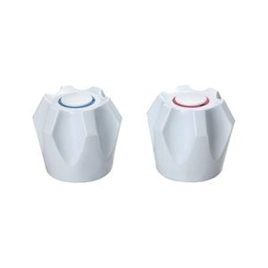 Shaw & Mason White PVC Six Point Style Handles - Pair