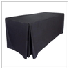 Just Party Linen 6ft Fitted Rectangular Tablecloth with Split Corner - Black (1.8m)