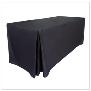 Just Party Linen 6ft Fitted Rectangular Tablecloth with Split Corner - Black (1.8m)