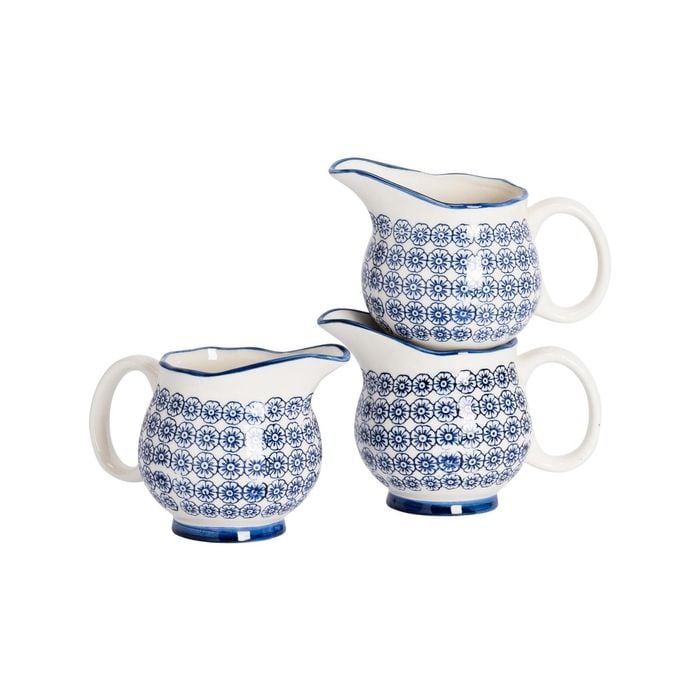 Nicola Spring 6 Piece Hand Printed Milk Jugs Set - 300ml - Navy