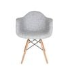 Sk Designer Living | Replica Eames Daw Eiffel Chair | Fabric & Natural - Textured Light Grey