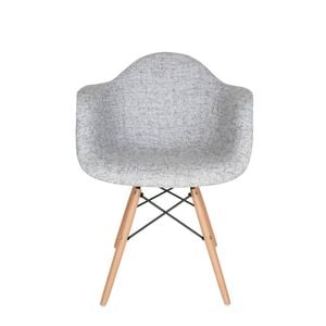Sk Designer Living | Replica Eames Daw Eiffel Chair | Fabric & Natural - Textured Light Grey