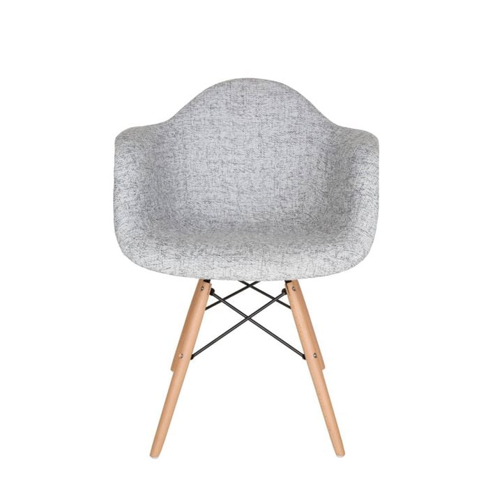Sk Designer Living | Replica Eames Daw Eiffel Chair | Fabric & Natural - Textured Light Grey