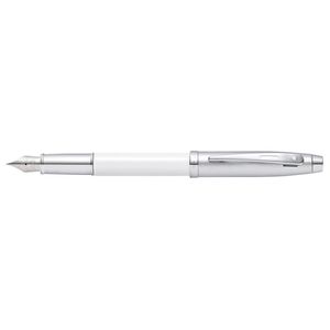 Sheaffer 100 Fountain Pen Office Stationery Medium Nib Lacquer/chrome White