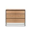 Modern Furniture RIVOLI 45x91cm Chest of 3 Drawers - Natural Oak / Black
