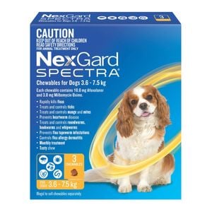 NexGard Spectra For Dogs 3.6-7.5Kg 3PK  WNGSS3