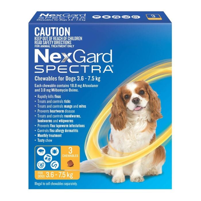 NexGard Spectra For Dogs 3.6-7.5Kg 3PK  WNGSS3