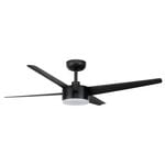 Brilliant 132cm Black Matt Grace 4 Blade DC Ceiling Fan with Remote And LED Light