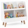 Costway 5-Cube Kids Toy & Book Storage Shelf 2-in-1 Bookcase & Toy Chest - White