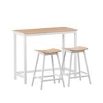 Artiss Bar Table and 2 Stools Set Dining Desk Solid Wood Kitchen Chairs Cafe Pub