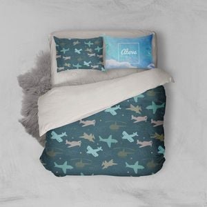 3D Aircraft Helicopter Quilt Cover Set Bedding Set Pillowcases 27