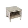 FurnitureOkay Positano Wicker Outdoor Side Table - White Shell