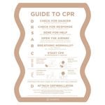 Stylish Pool CPR Sign Beige & White Wave
