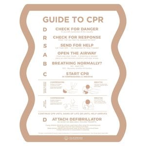 Stylish Pool CPR Sign Beige & White Wave