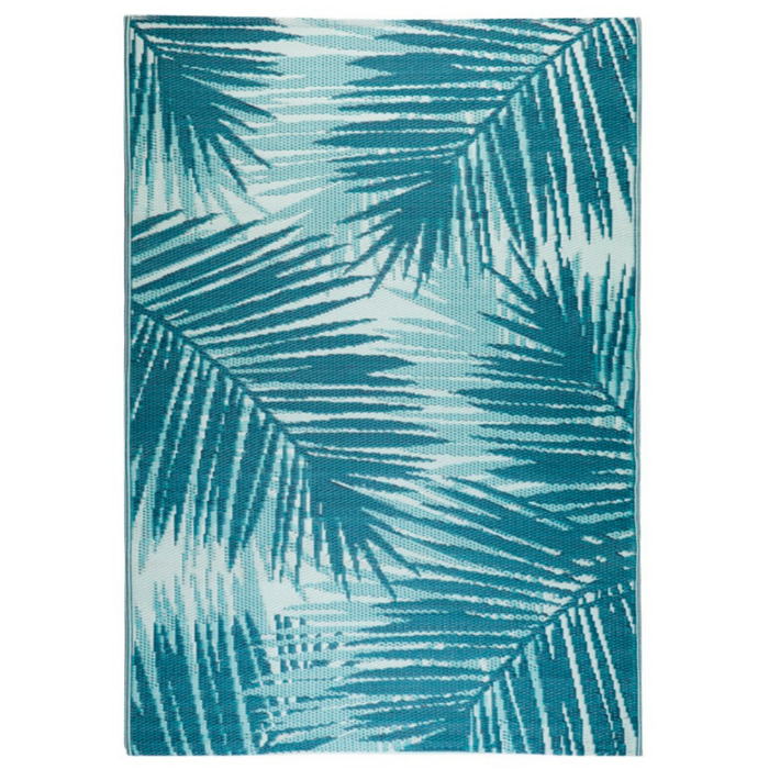 Fab Habitat 180x270cm Blue Botanica Recycled Plastic Outdoor Rug