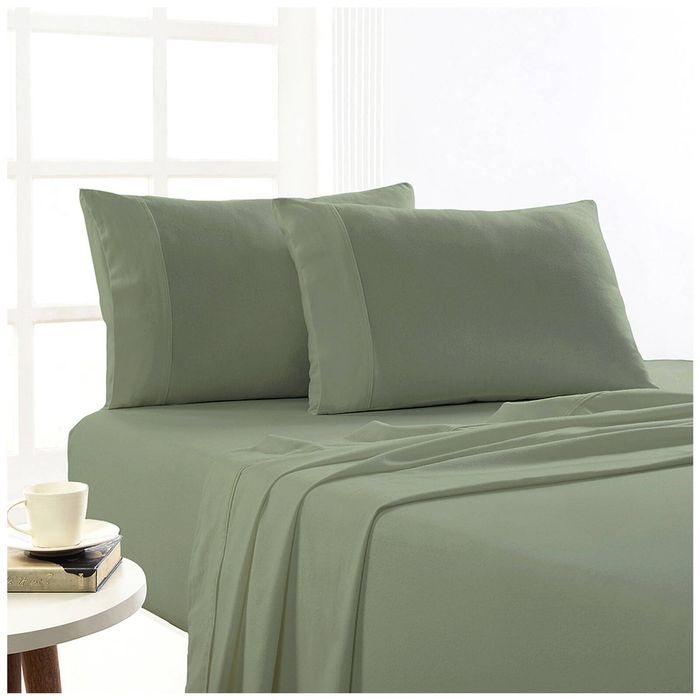 Park Avenue King Single Flannelette Fitted Sheet Set 175GSM Egypt Cotton Juniper