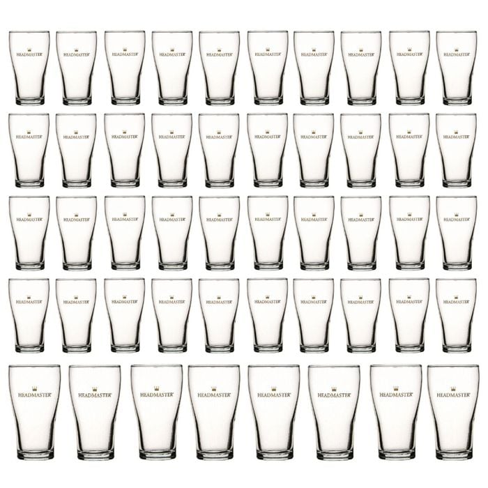 Crown Nucleated Headmaster Beer Conical Glasses 425ml | Set Of 48