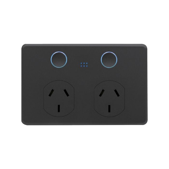 Deta Grid Connect Smart Double Touch Power Point - Black