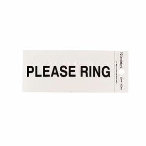 Sandleford 100 x 50mm Please Ring Silver Self Adhesive Sign