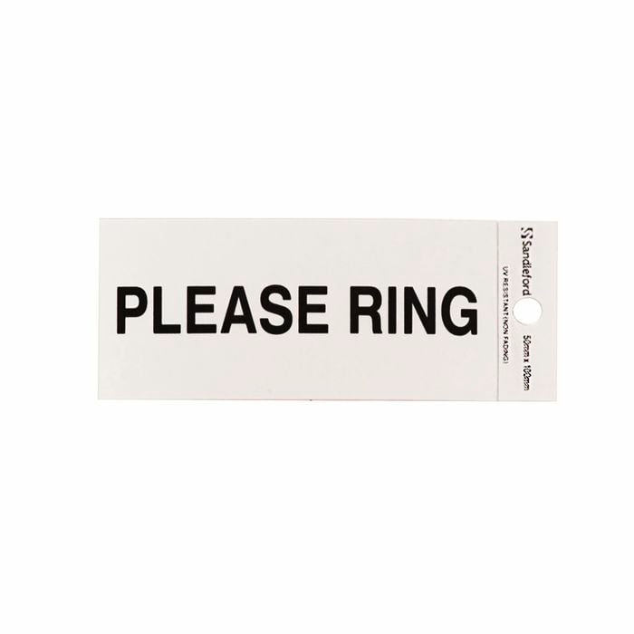 Sandleford 100 x 50mm Please Ring Silver Self Adhesive Sign