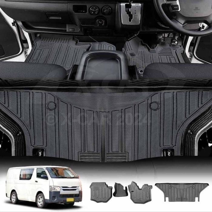 3D Floor Mats for Toyota HiAce Van 2015-2019 Customized All Weather Car Mat Floor Liner Full Set