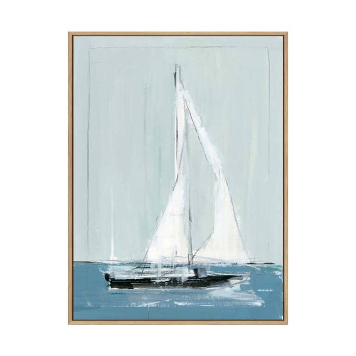 Artey | Set Blue Sail I - Framed Canvas - Natural Frame - 120 x 160cm