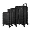 3pc Pierre Cardin 4 Wheel Hard-shell Suitcase Travel Luggage Set Black